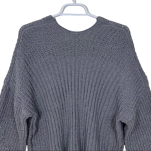 Umgee Oversized Chenille Loose Knit Wide Neckline V-neck Sweater - Picture 10 of 16